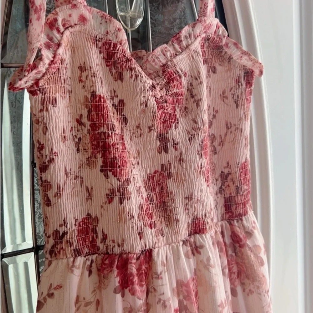 Altar'd State Blush Floral Tiered Dress - Picture 3 of 12